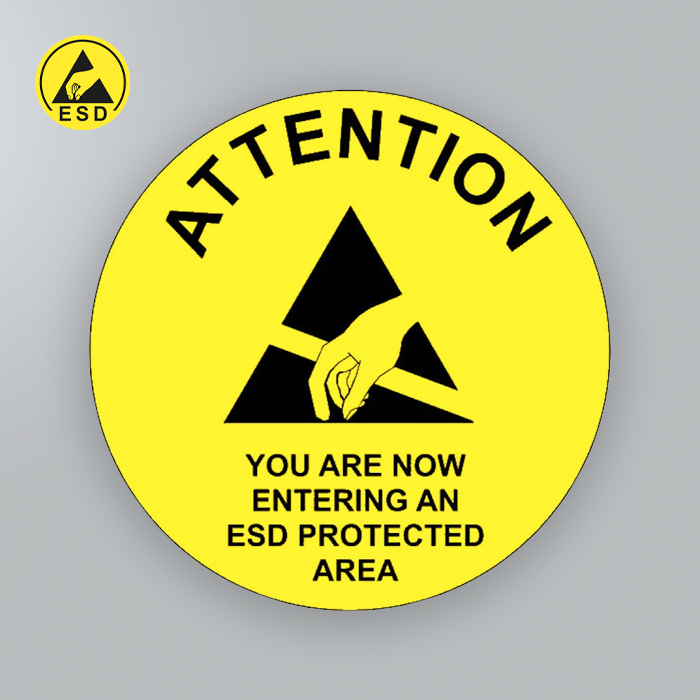 Attention Now Entering Awareness Sign 300mm Ø ESD Attention Now Entering Awareness Sign 300mm Ø ESD